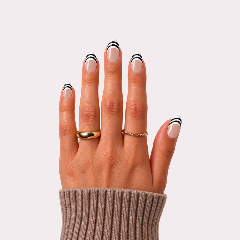 haute double take press-on nails on hand