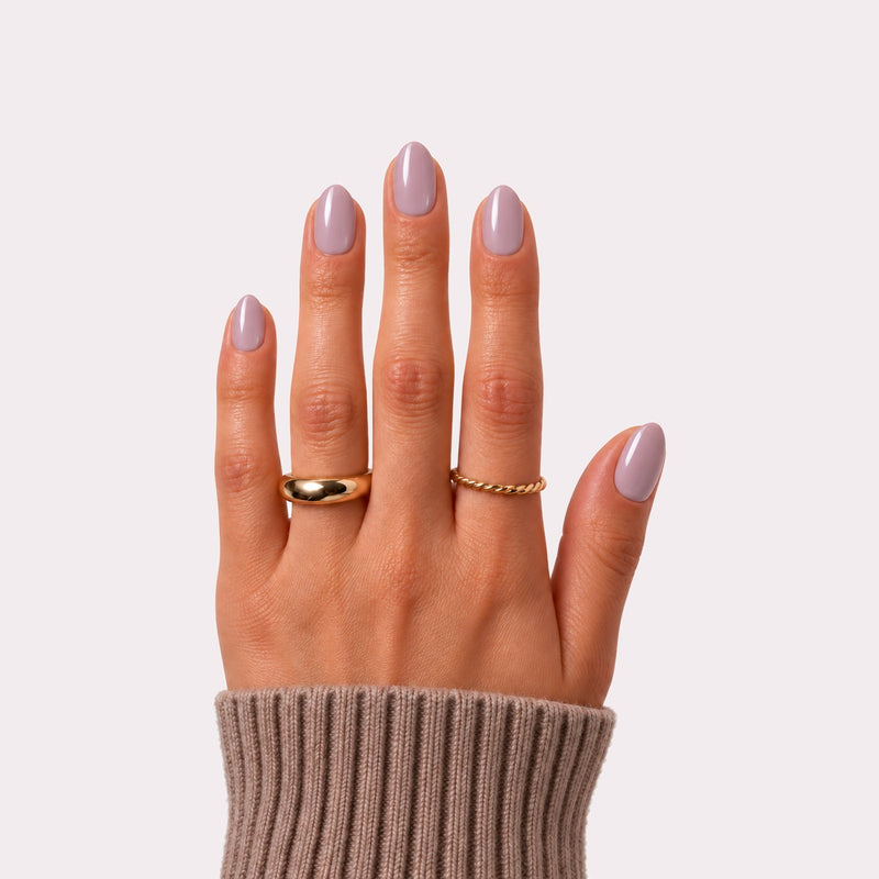 haute lilac crush press-on nails on hand
